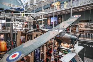 Flying plane display at the National Museum of Scotland in Edinburgh