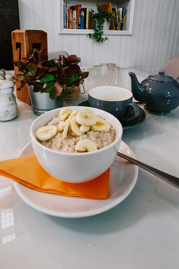 Porridge and Banana Tea Breakfast Cafe Food