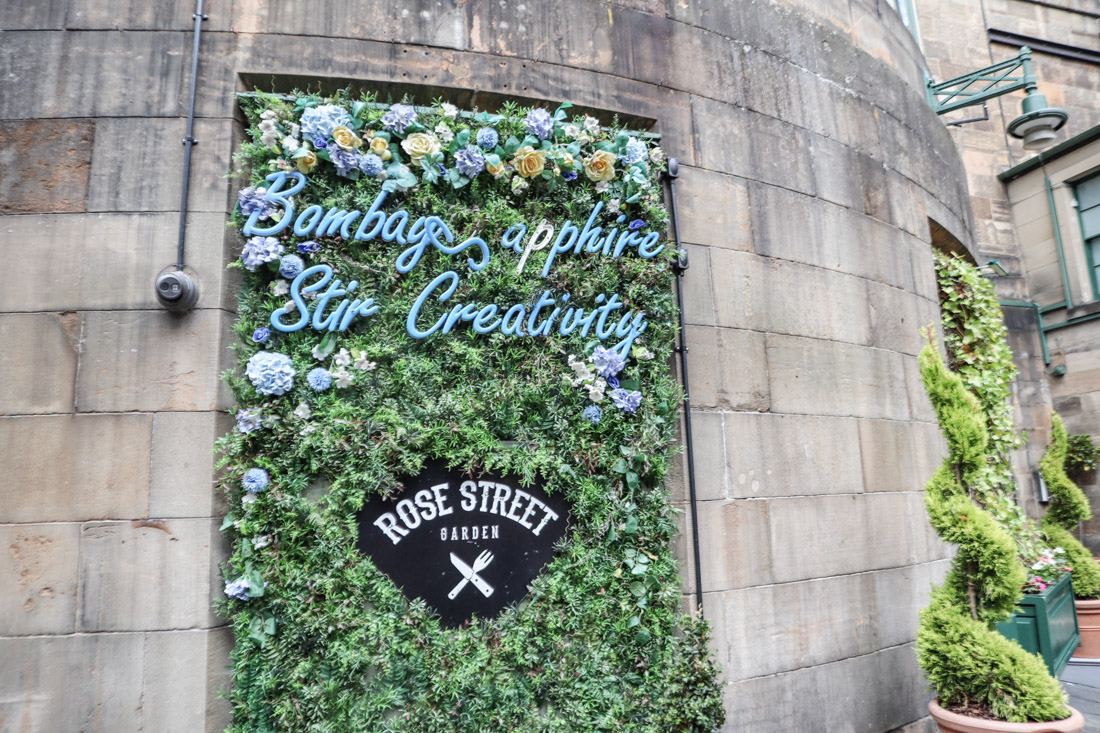 Rose Street Gardens Sign Pub Food Edinburgh Beer Garden