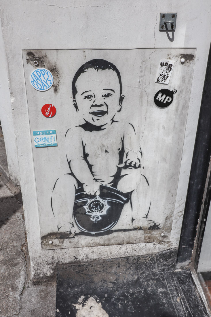 Street Art Baby Police Hat Edinburgh