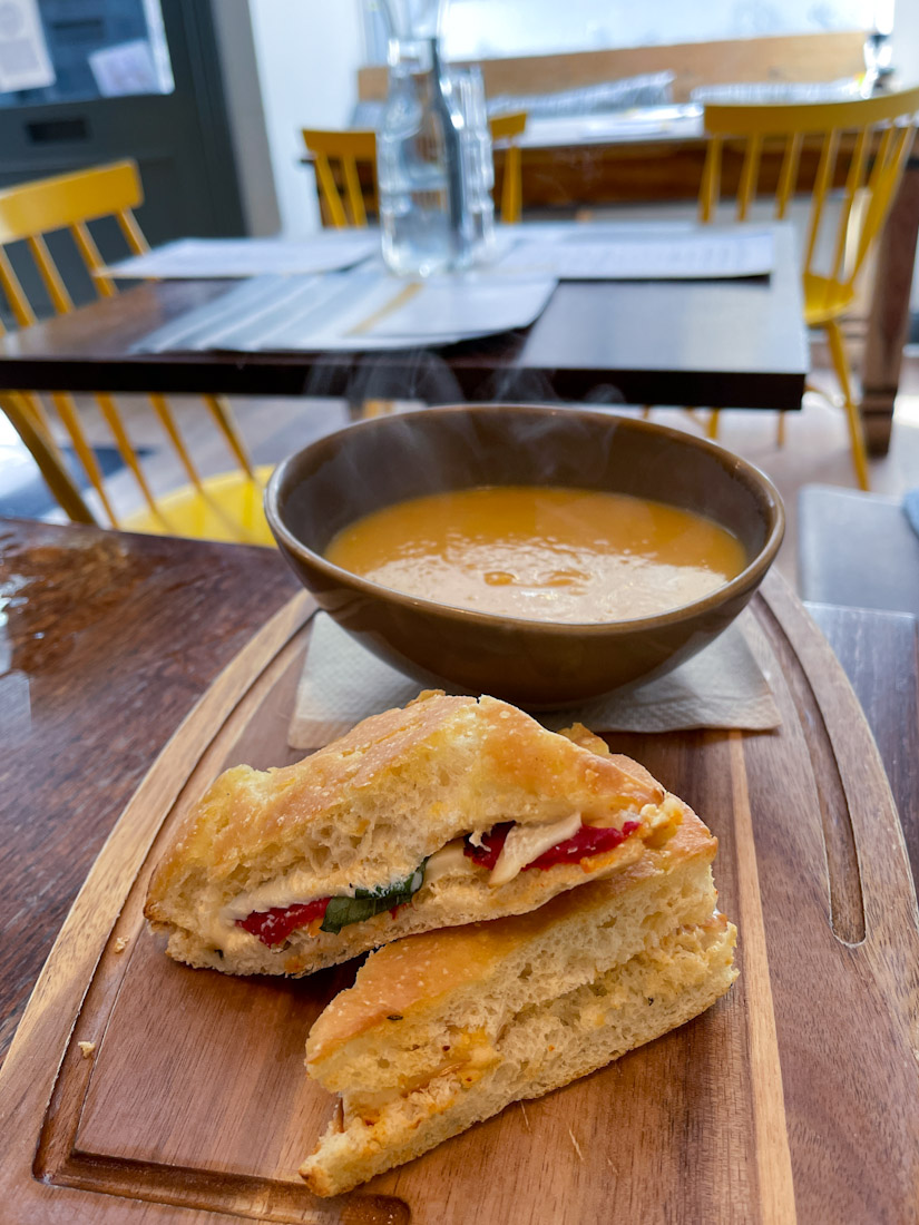 Edinburgh Larder cafe soup sandwich