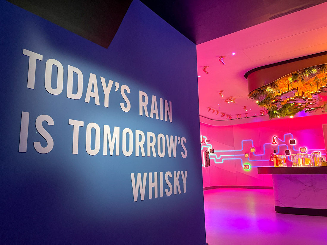 Johnnie Walker Experience sign today's rain is tomorrow's whisky