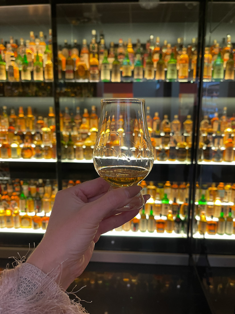 Scotch Whisky Experience tour dram in hand