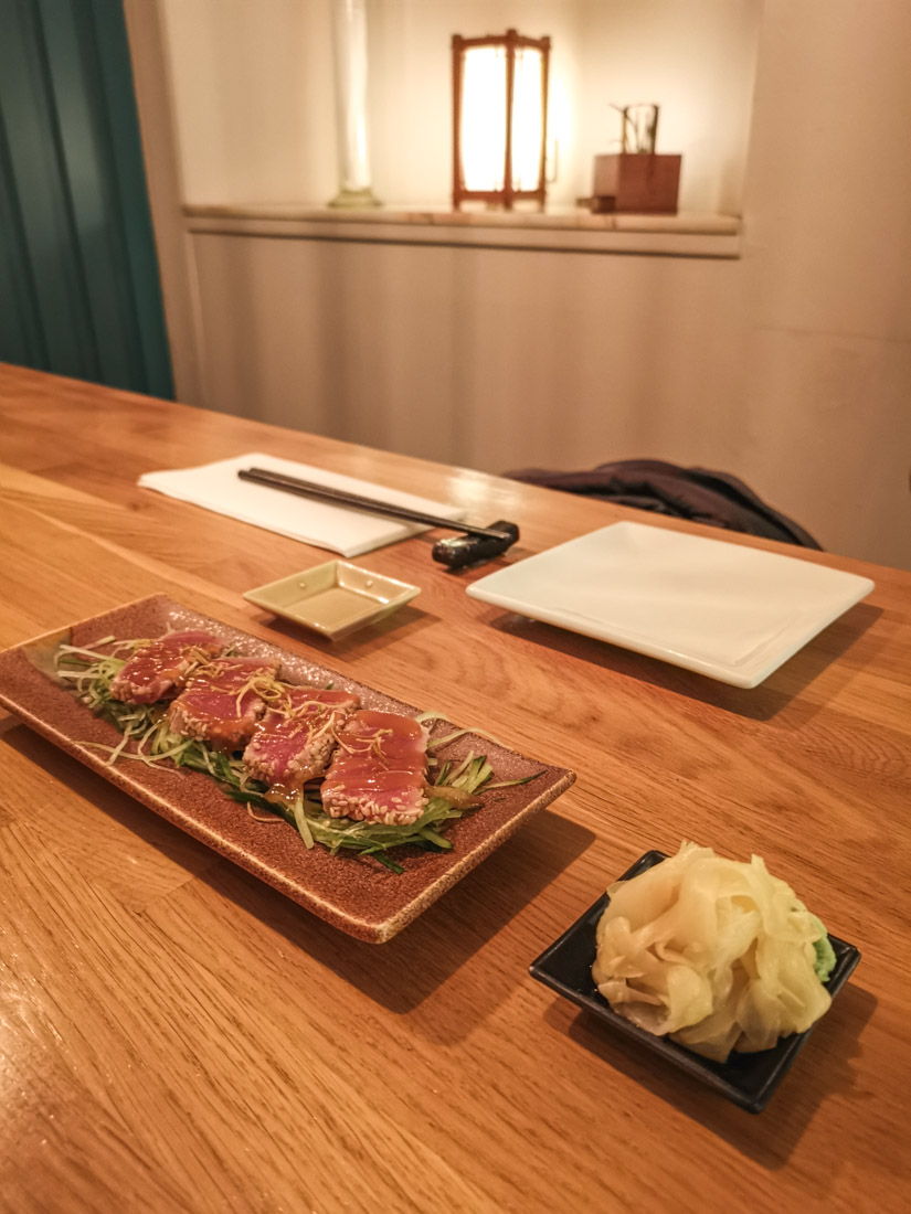 Japanese Food on table at Kanpai Edinburgh