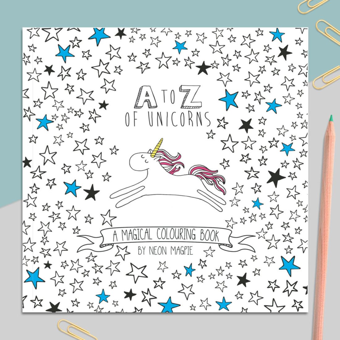 Unicorn colouring in book from Etsy