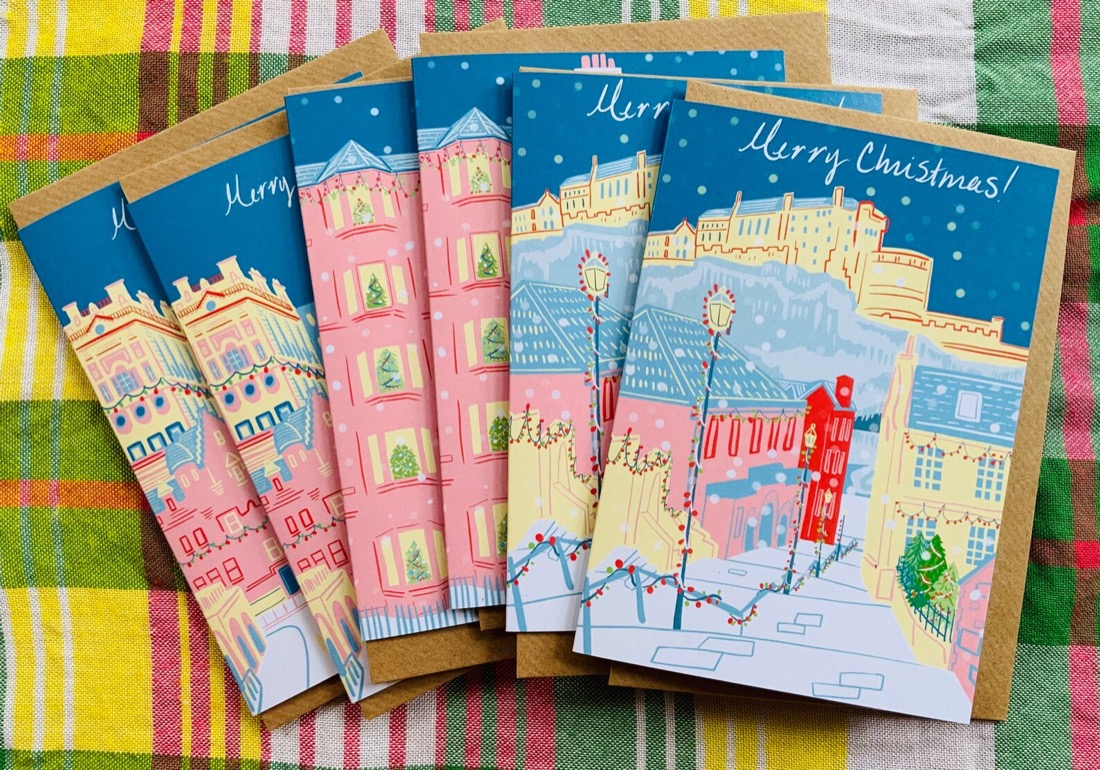 Vennel Edinburgh Christmas cards on Etsy