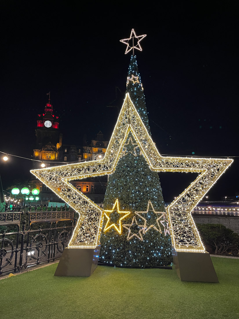 Waverley star and tree and Balmoral Hotel clock