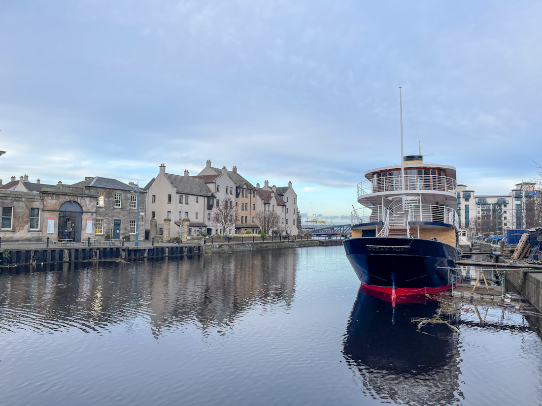 Leith Shore with boat docked