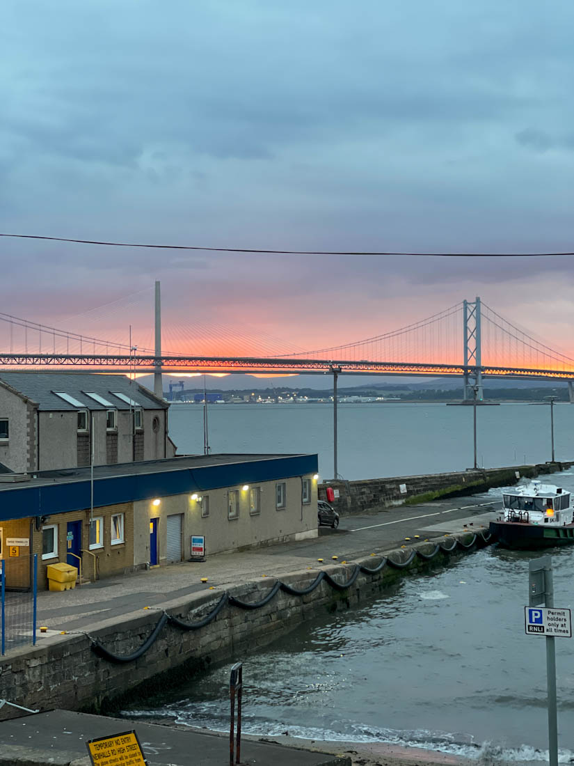 South Queensferry Queensferry Crossing sunset