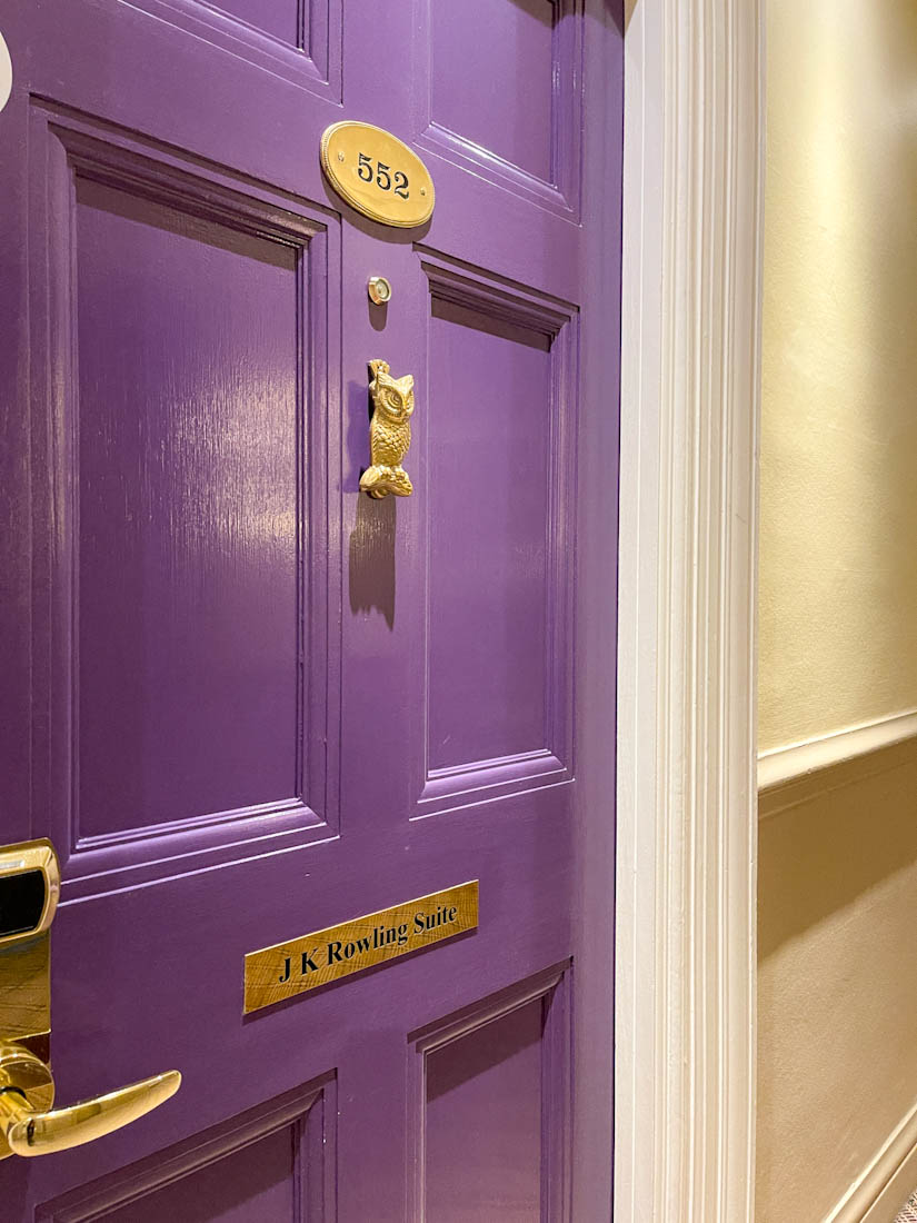 The Balmoral Hotel JK Rowling Suite purple door