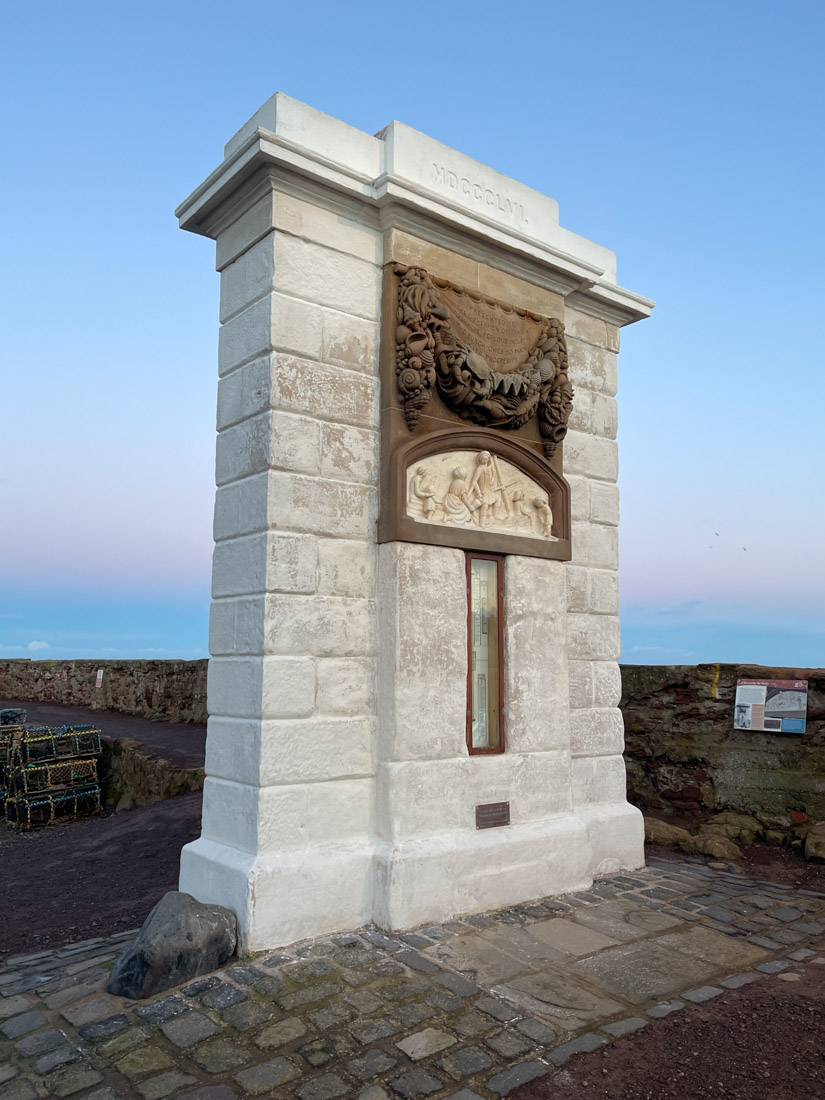 White wall Dunbar Fisherman Monument