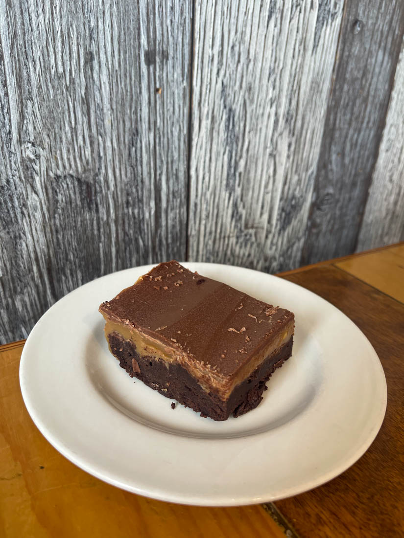 Craigie's Farm tray bake brownie on plate
