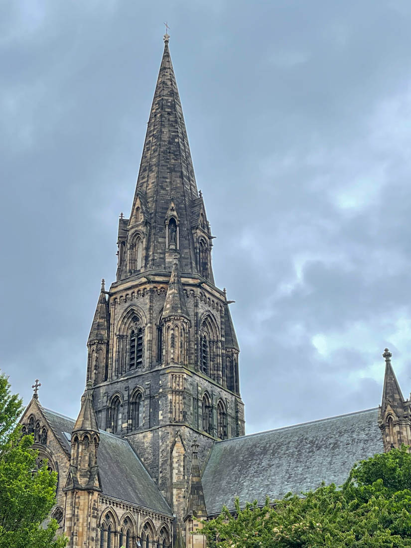 Dark clouds around St Mary’s Cathedral Edinburgh West End