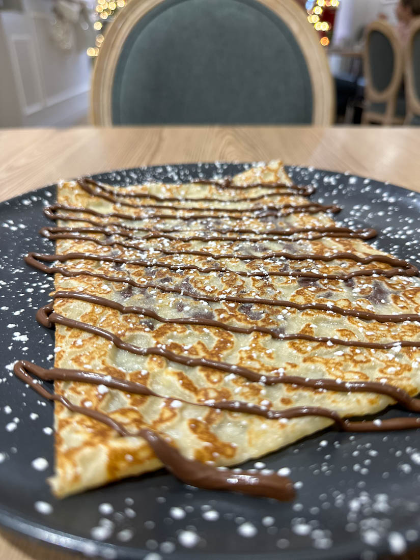 Crepe on plate from Le Petit Cafe in Edinburgh