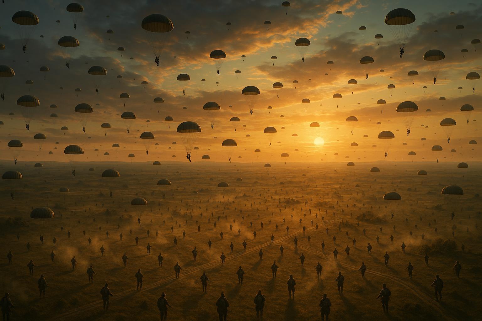 Steam top games 2026 &mdash; battle royale parachute drop at sunrise