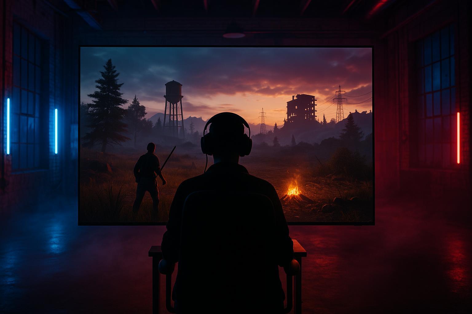 Steam survival games 2026 &mdash; gamer silhouette watching open-world landscape