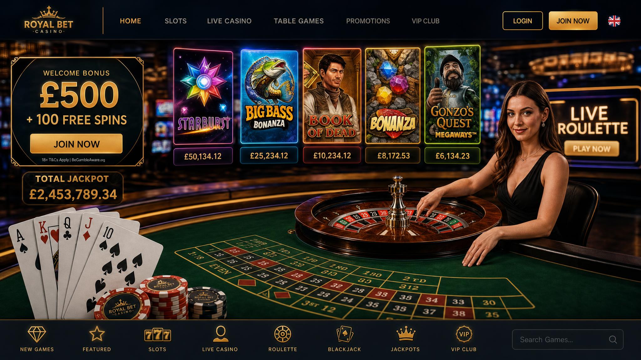 Games at offshore credit card casinos UK — slots, live dealer roulette and table games
