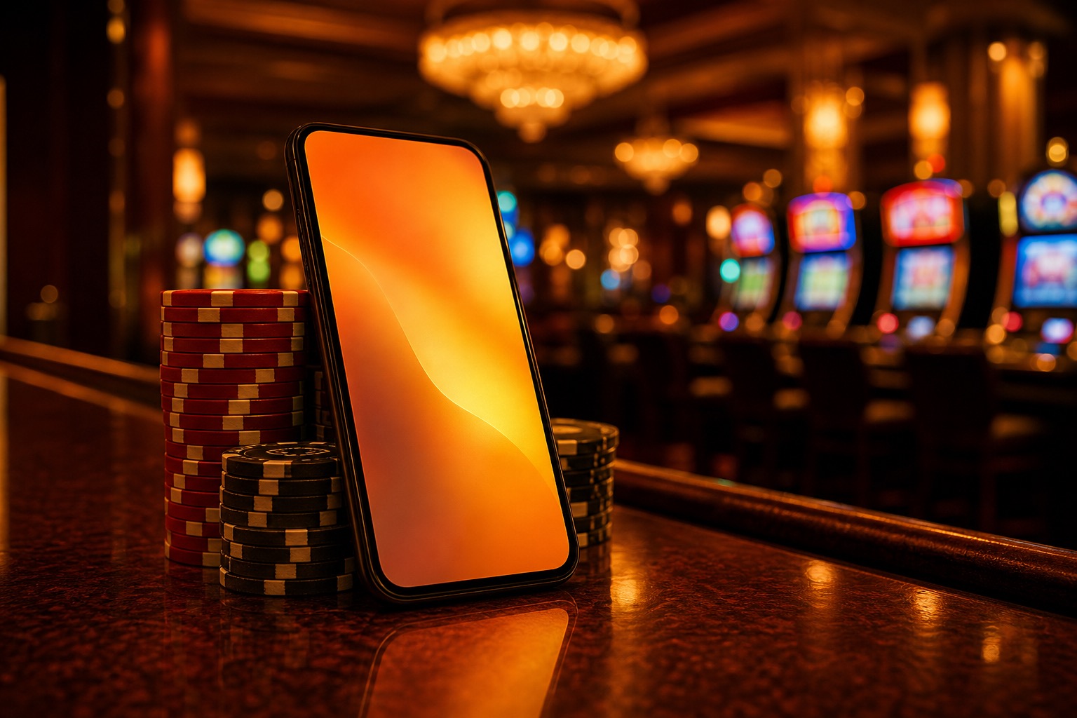 Casino lounge at night