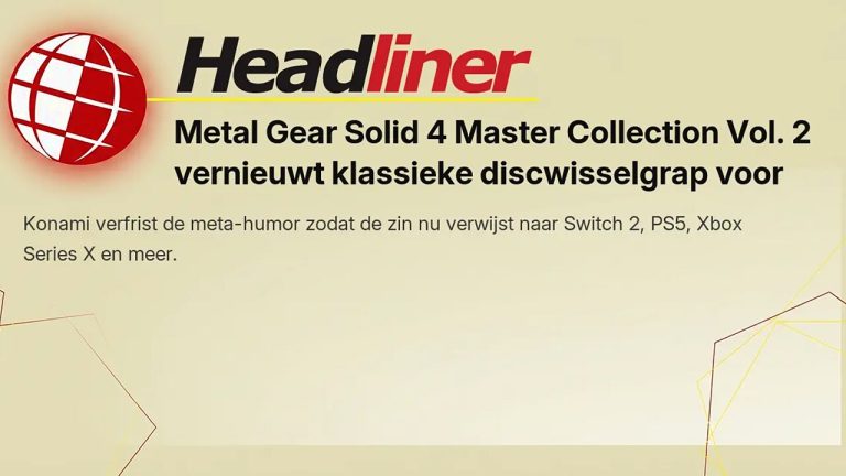 Metal Gear Solid: Master Collection Vol. 2 verschijnt deze week — MGS4 eindelijk op moderne platformen