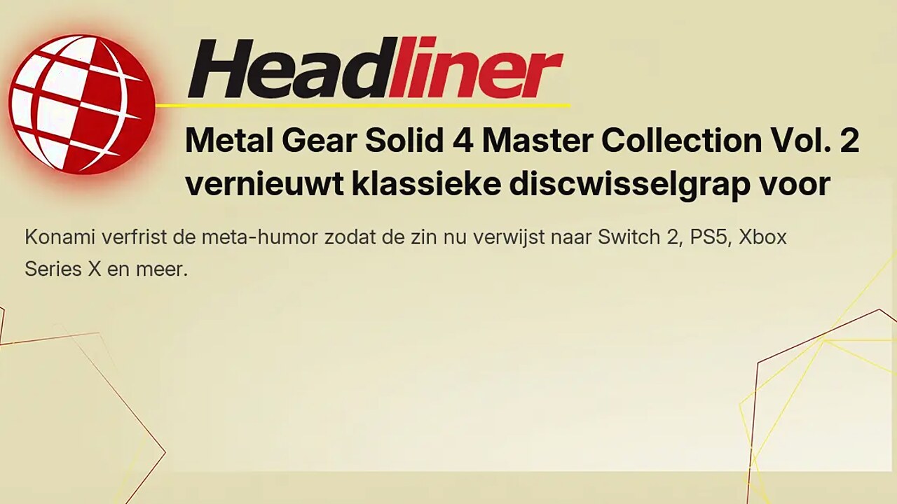 Metal Gear Solid: Master Collection Vol. 2 verschijnt deze week — MGS4 eindelijk op moderne platformen