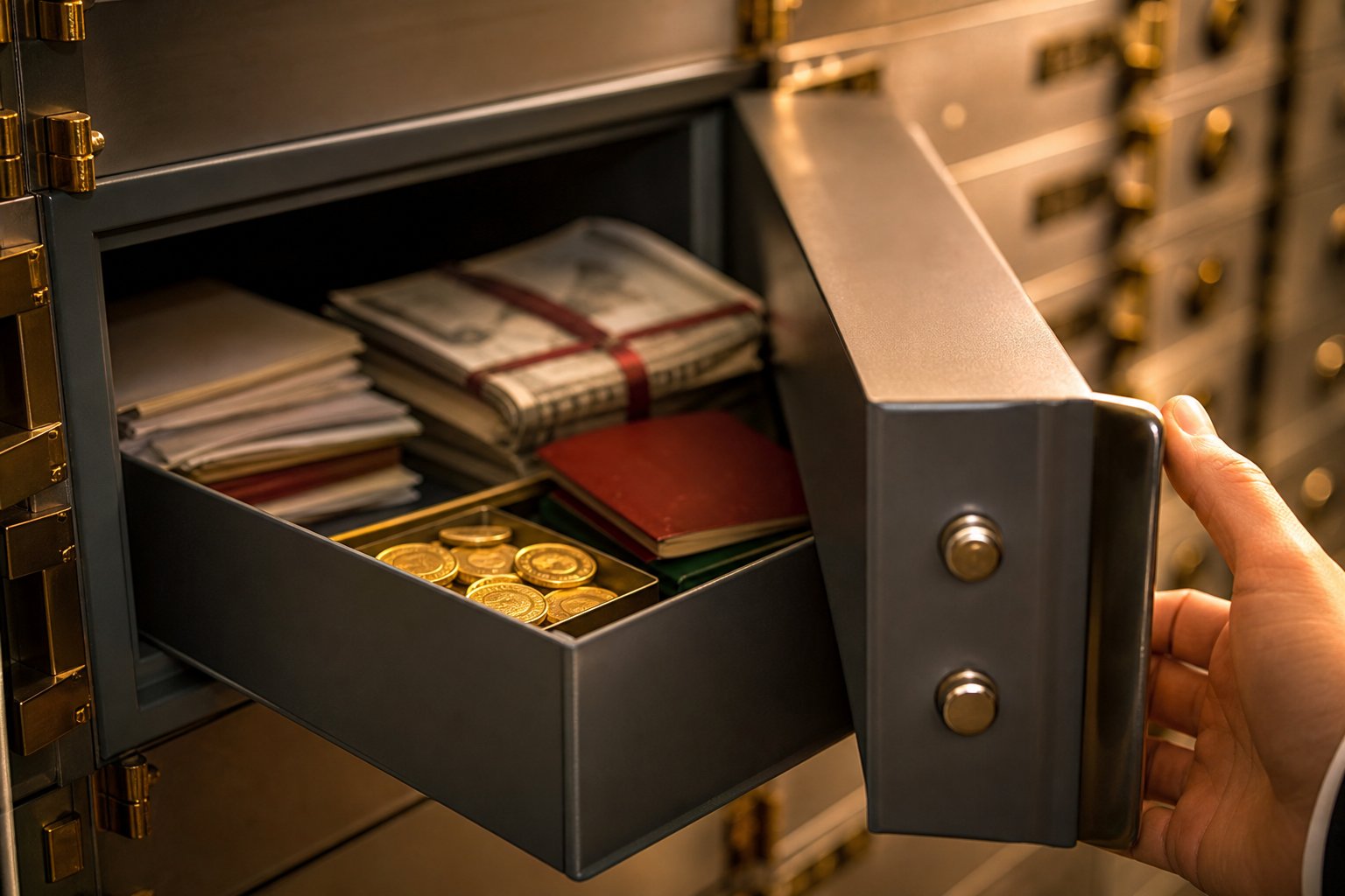 Caja fuerte con documentos - seguridad de depósitos Banca March