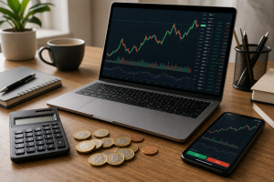 Plataforma de inversión DEGIRO con gráficos financieros