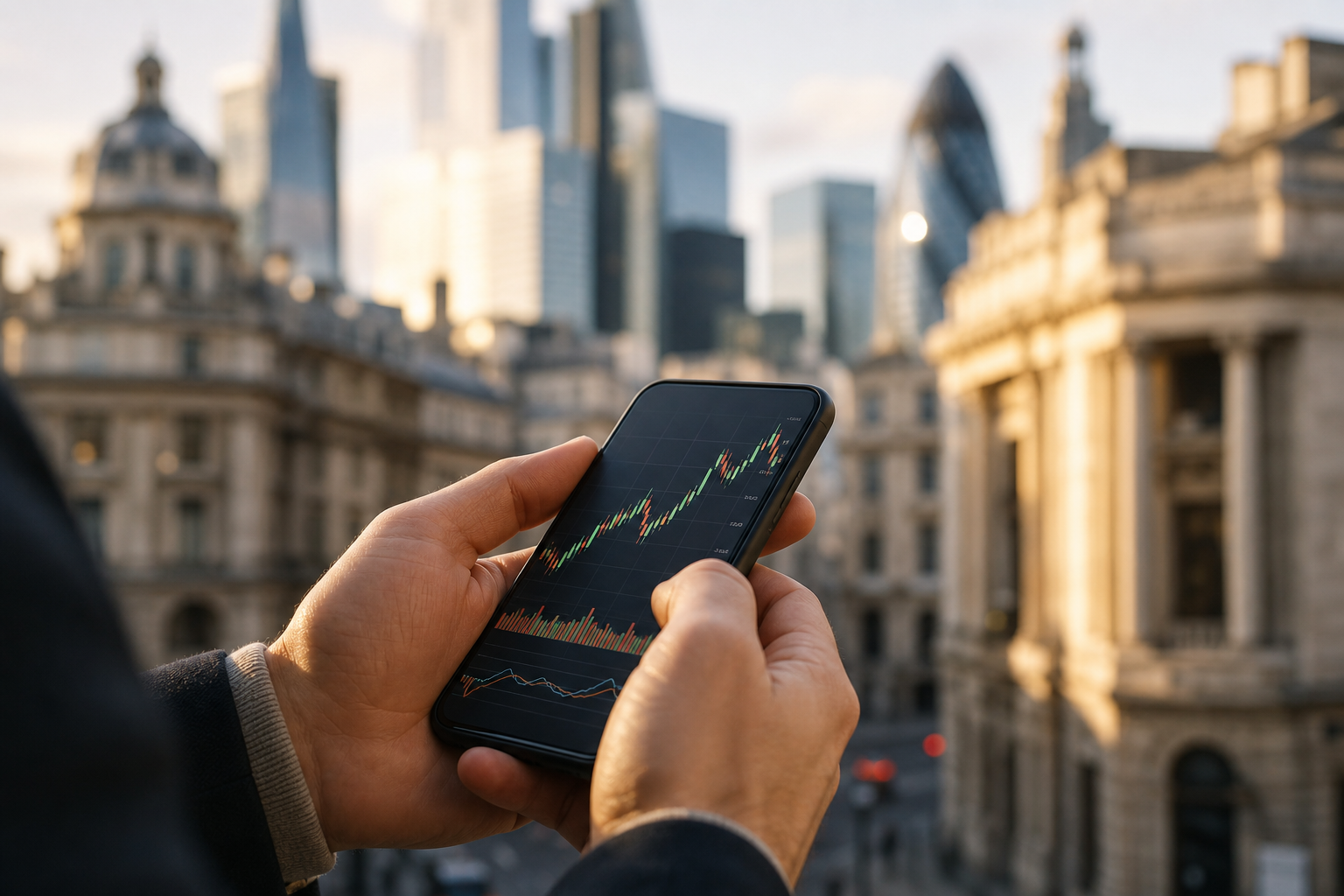 Plataforma de inversión con gráficos financieros y herramientas de análisis