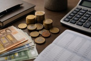 Depósitos a plazo fijo - euros sobre escritorio
