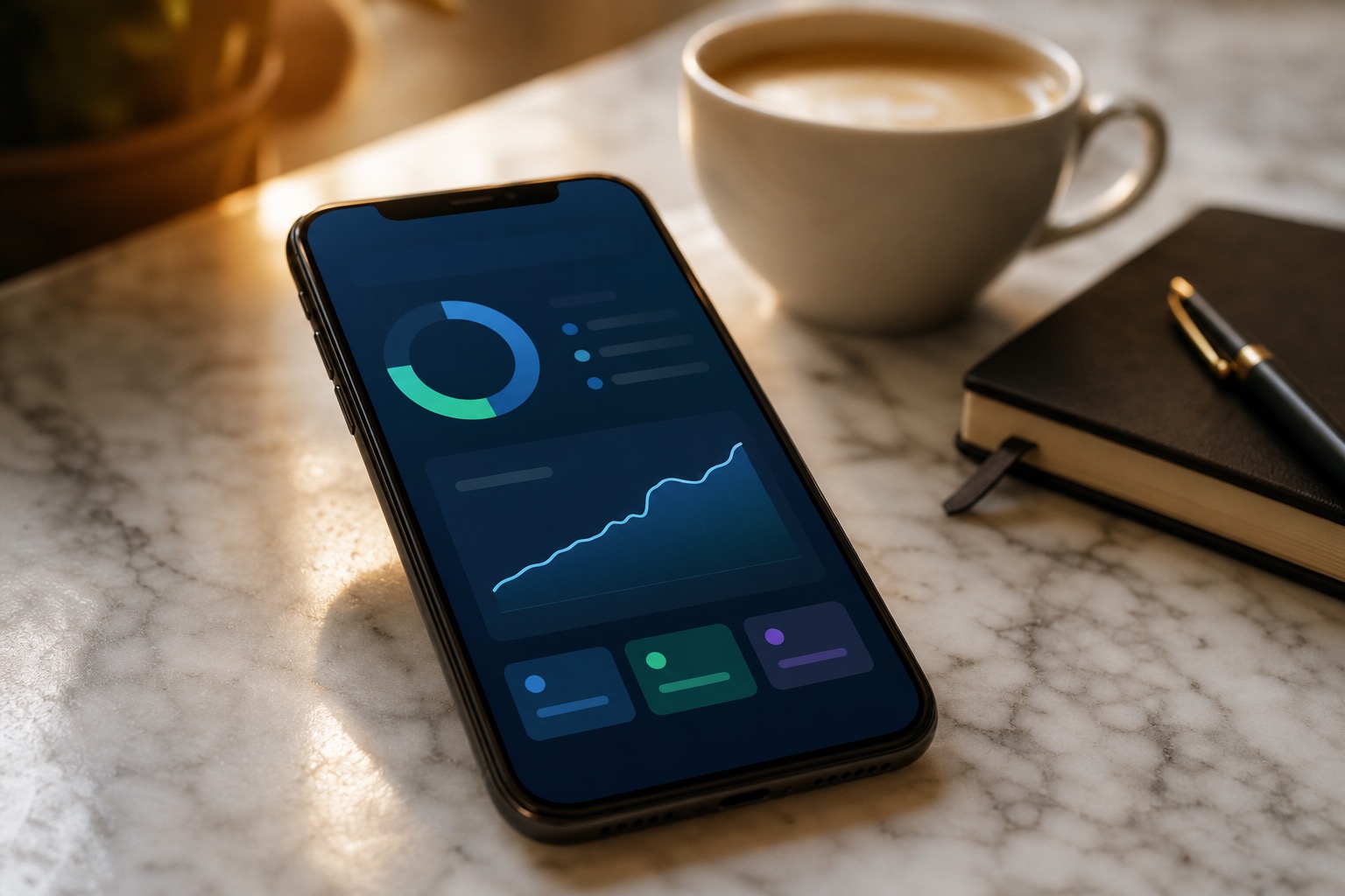 Móvil con aplicación bancaria para gestionar depósitos