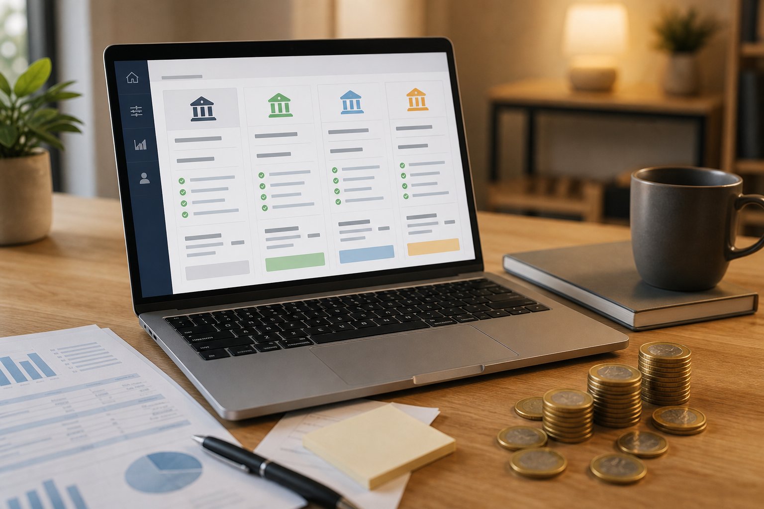 Comparador de préstamos online mostrando varias ofertas de financiación