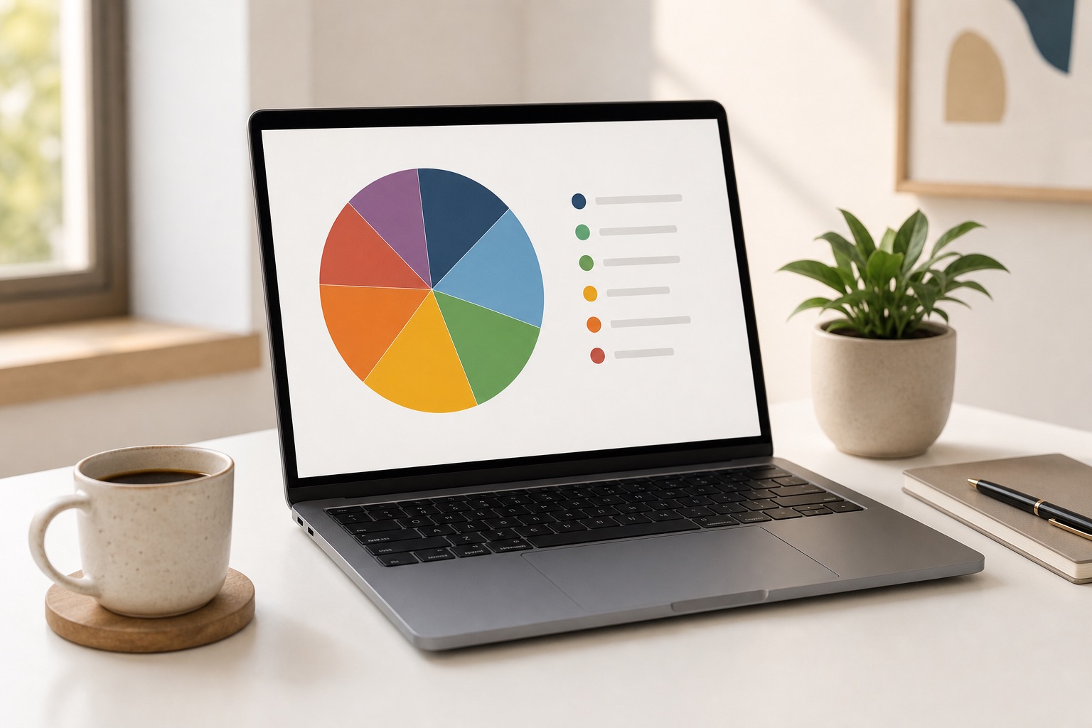 Portfolio de inversión diversificada con gráficos de asignación de activos
