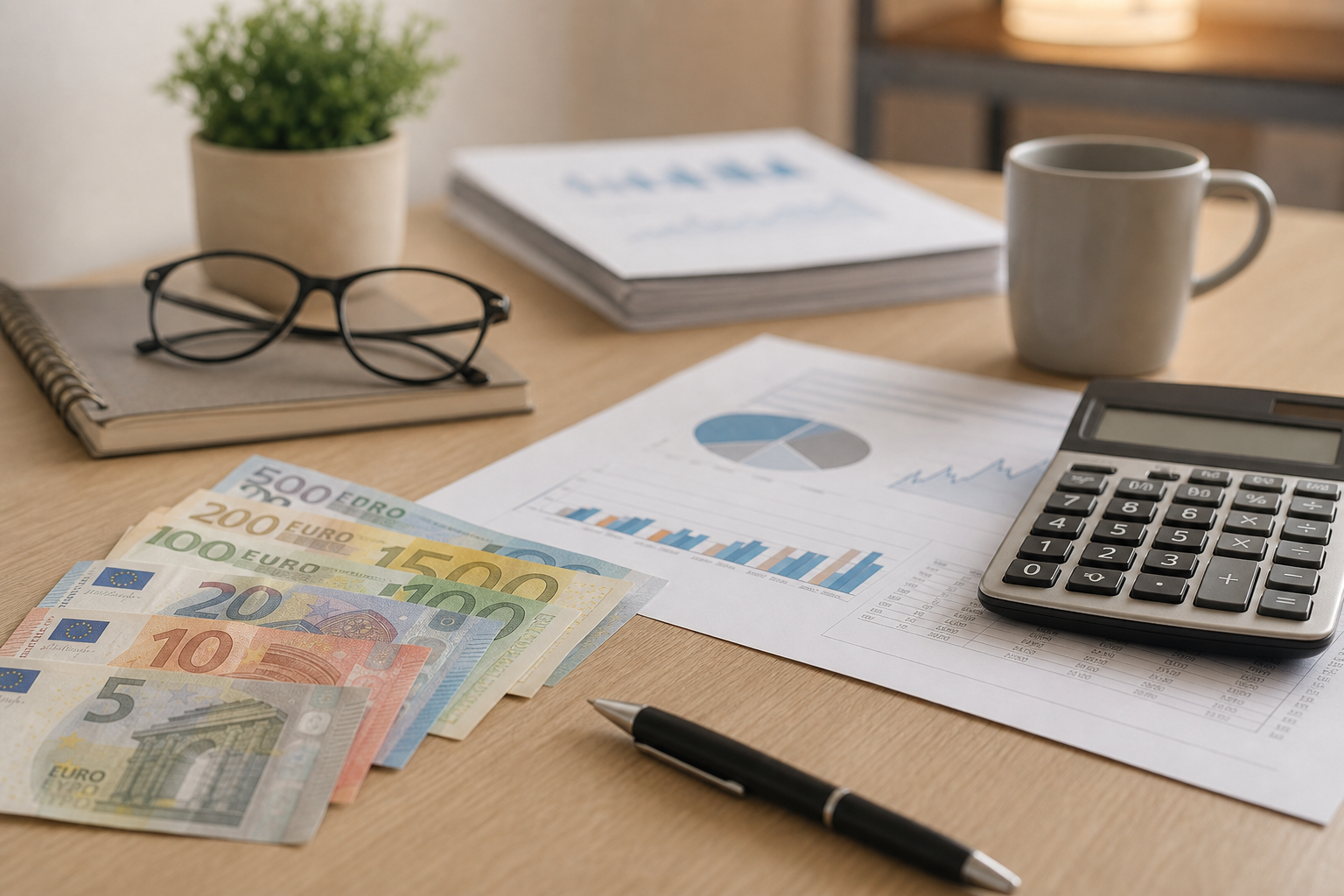 Ahorro e inversión con calculadora y euros
