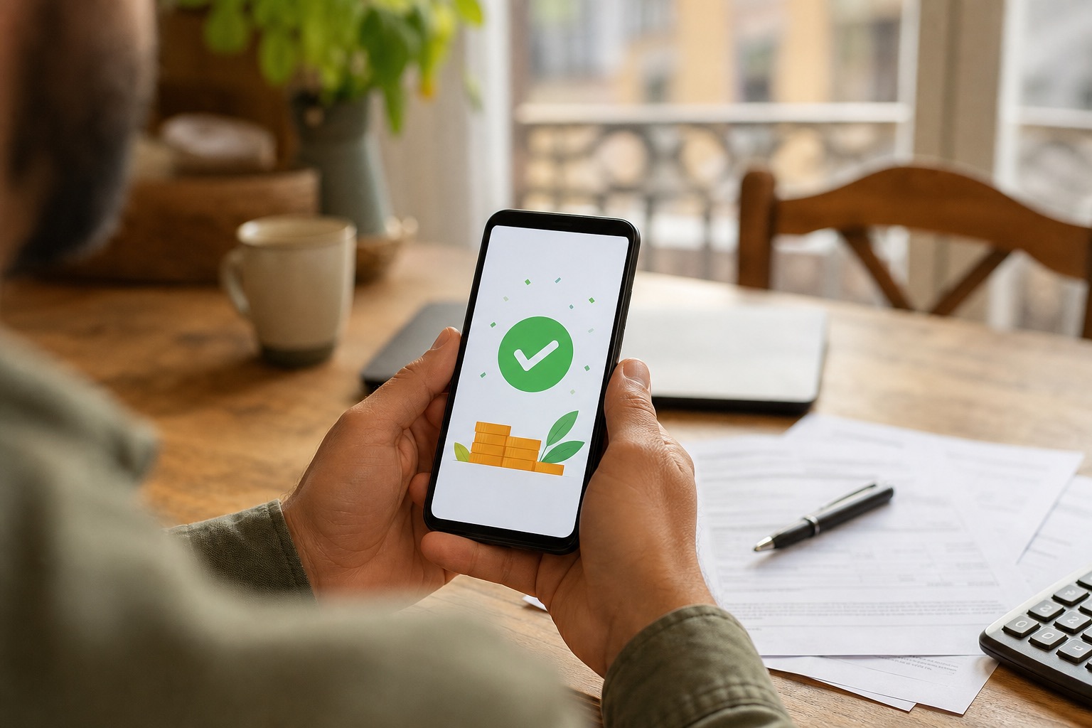 Solicitud de préstamo online desde smartphone