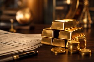 Lingotes y monedas de oro para inversión