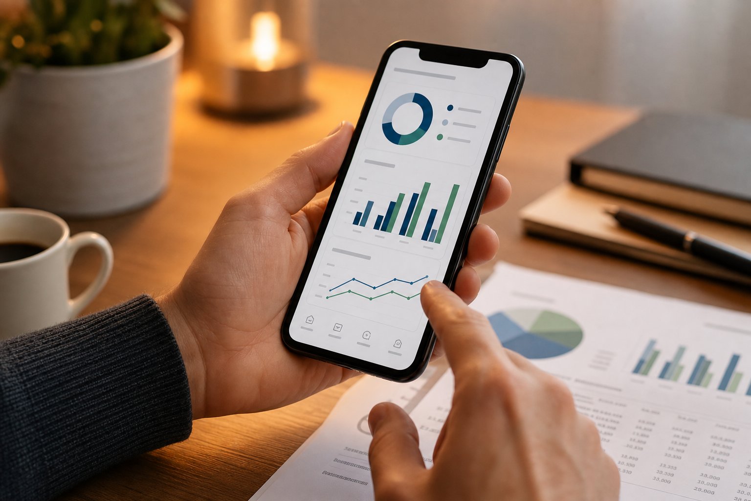 Comparando ofertas de préstamos en smartphone