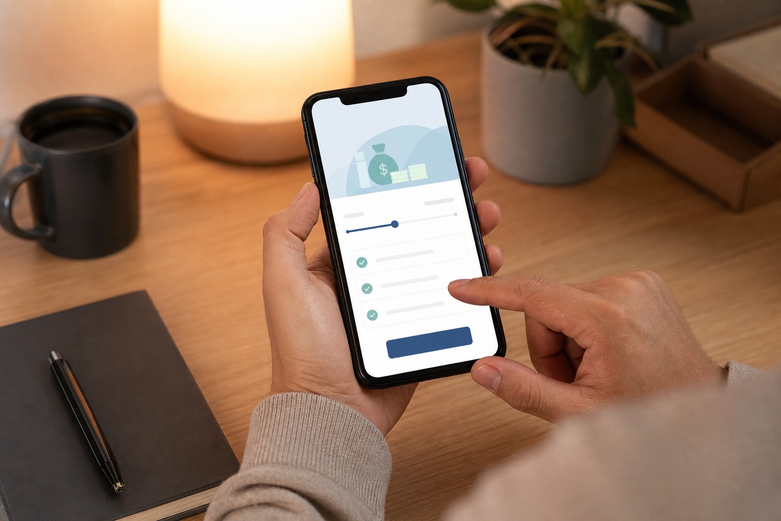 Solicitud de préstamo directo desde smartphone