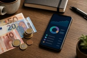 Préstamos online en el acto con ASNEF - euros y smartphone