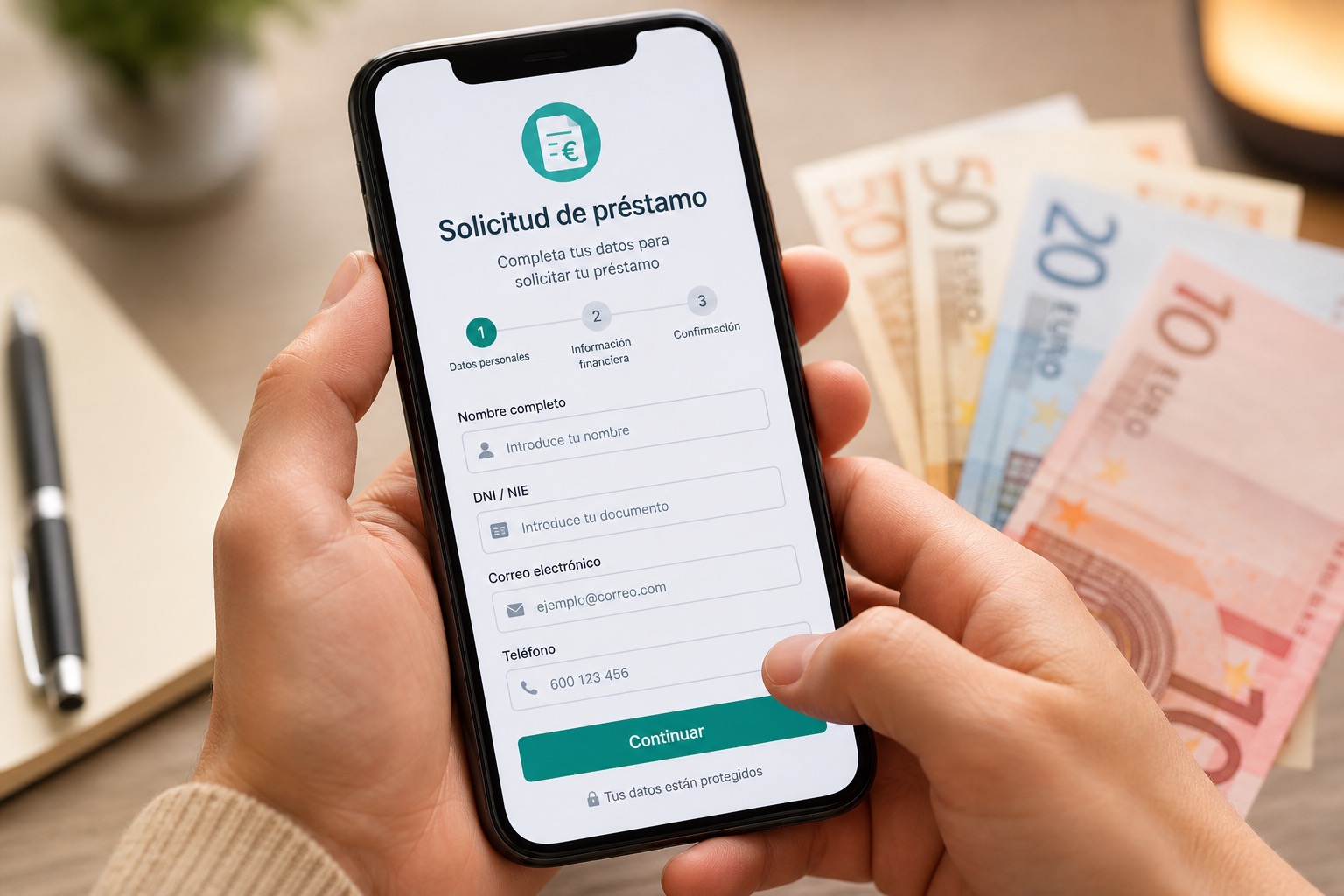 Solicitud de prestamo con MrFinan desde movil