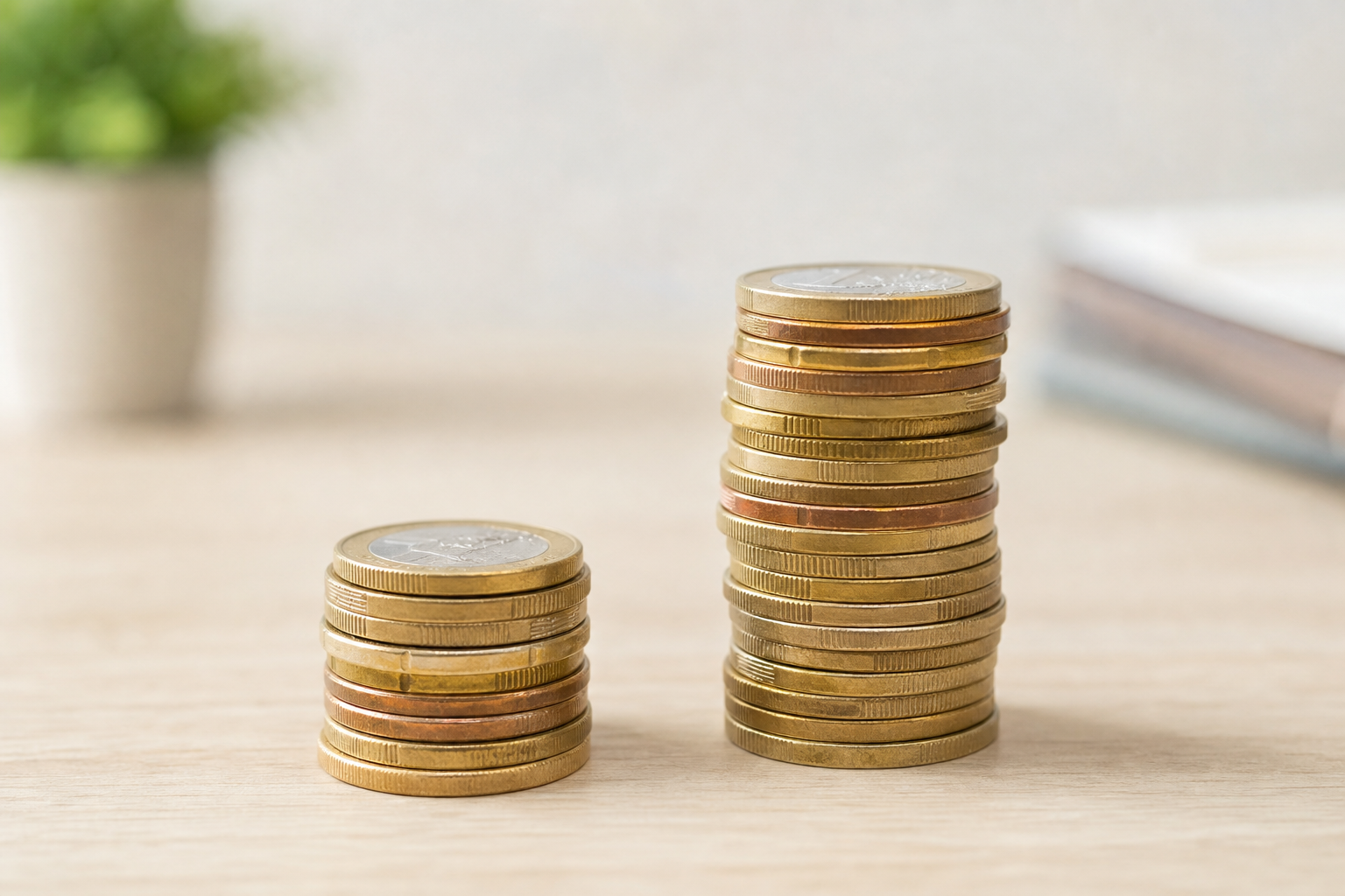Calculadora financiera sobre escritorio con documentos y euros mostrando el cálculo de la TAE de microcréditos