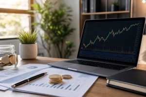 XTB broker - espacio de trabajo con gráficos financieros