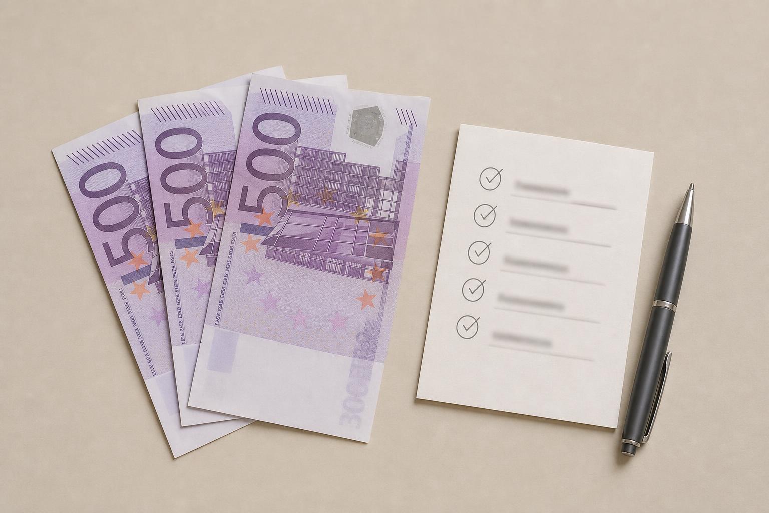Smartphone mostrando una aplicación de banca online junto a monedas de euro sobre una mesa