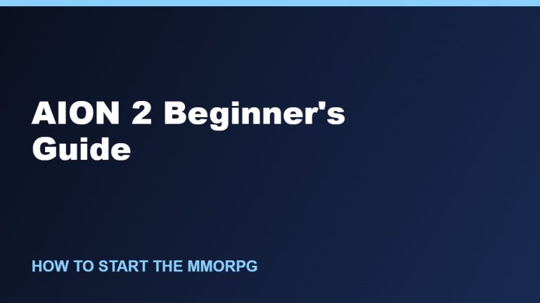 AION 2 Beginner's Guide: How to Start the New MMORPG